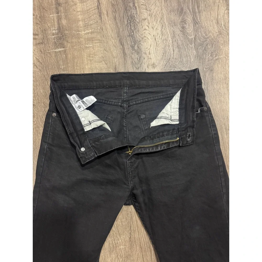 Levis 505 Regular Fit Black Jeans Mens W32 L30 Straight Leg Denim 00505-1469
